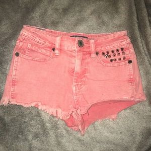 Kendall and Kylie high waisted coral shorts